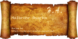 Halbrohr Avarka névjegykártya